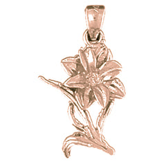 14K or 18K Gold Orchid Flower Pendant
