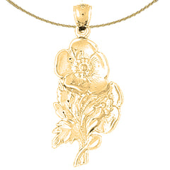 Blumenanhänger aus 10 Karat, 14 Karat oder 18 Karat Gold