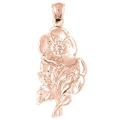 10K, 14K or 18K Gold Flower Pendant