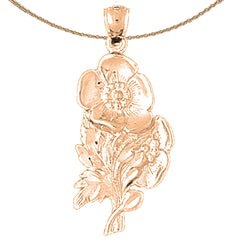 Blumenanhänger aus 10 Karat, 14 Karat oder 18 Karat Gold