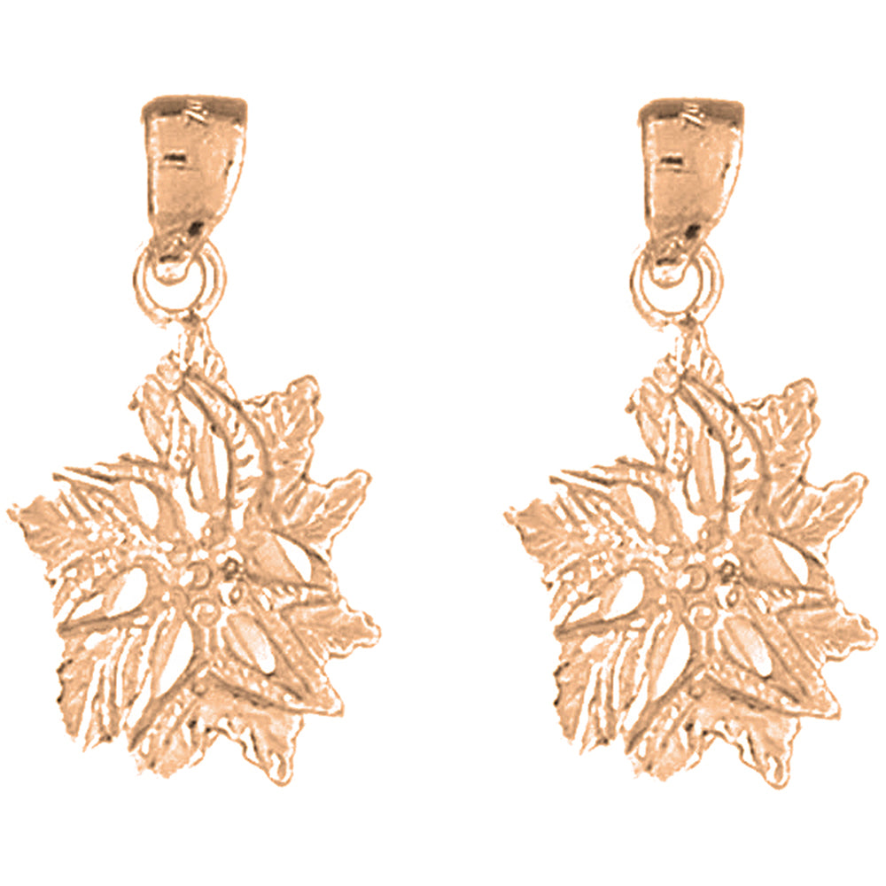 14K or 18K Gold 25mm Flower Earrings