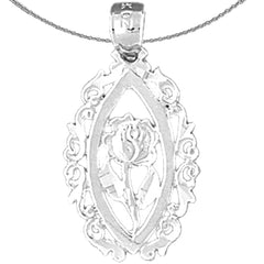 14K oder 18K Gold Rosenblütenanhänger