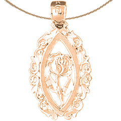 14K oder 18K Gold Rosenblütenanhänger