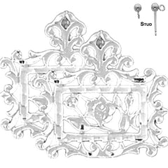 Sterling Silver 18mm Rose Flower Earrings (White or Yellow Gold Plated)