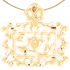 14K oder 18K Gold Rosenblütenanhänger