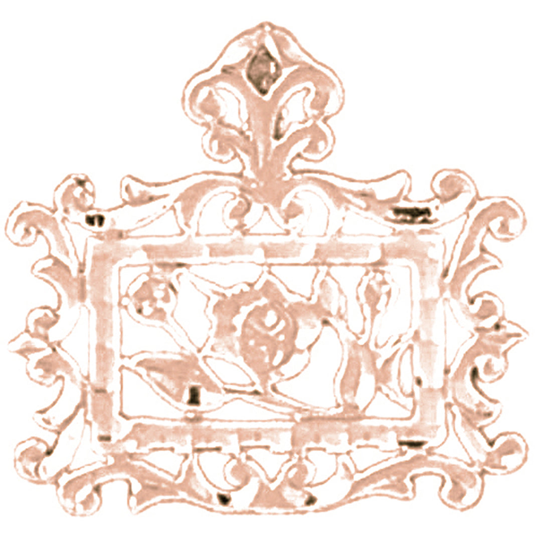 14K or 18K Gold Rose Flower Pendant