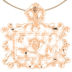 14K oder 18K Gold Rosenblütenanhänger