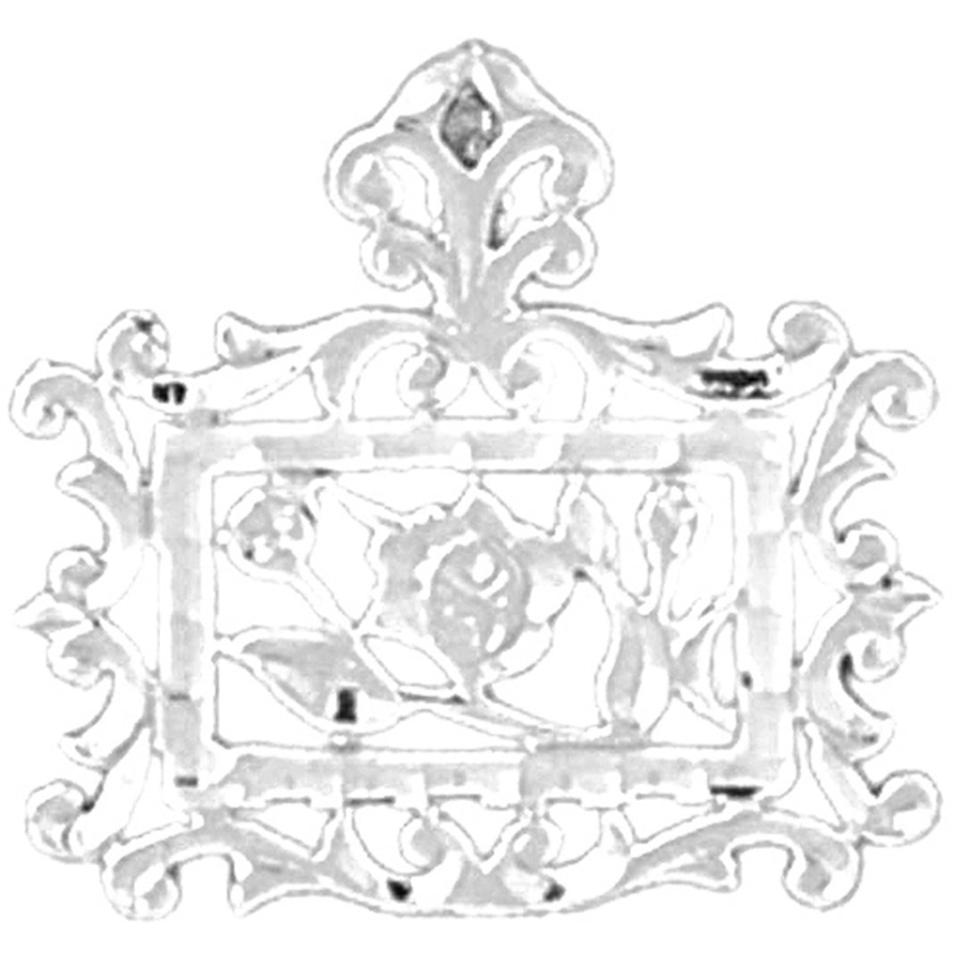 14K or 18K Gold Rose Flower Pendant