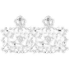 Sterling Silver 18mm Rose Flower Earrings