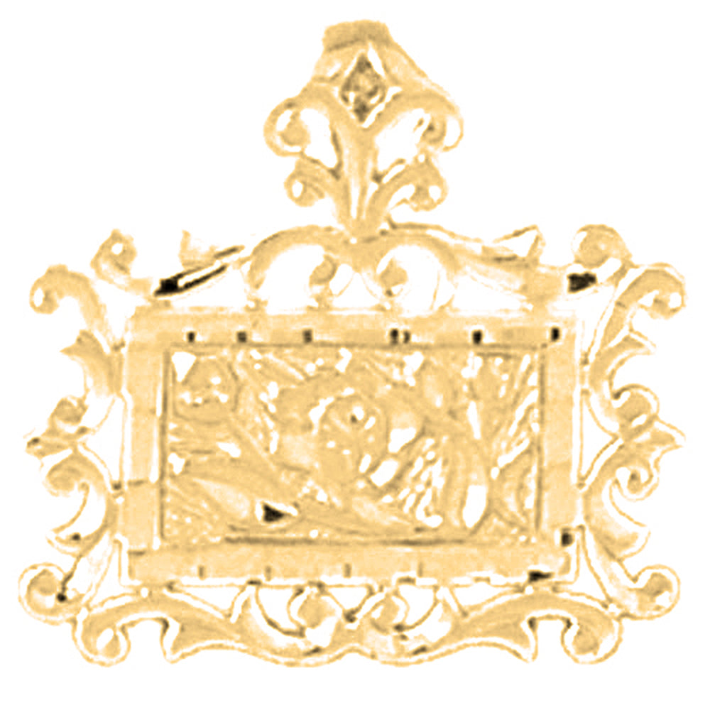 14K or 18K Gold Rose Flower Pendant