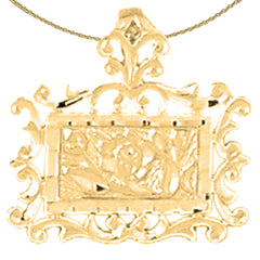 14K oder 18K Gold Rosenblütenanhänger