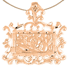 14K oder 18K Gold Rosenblütenanhänger