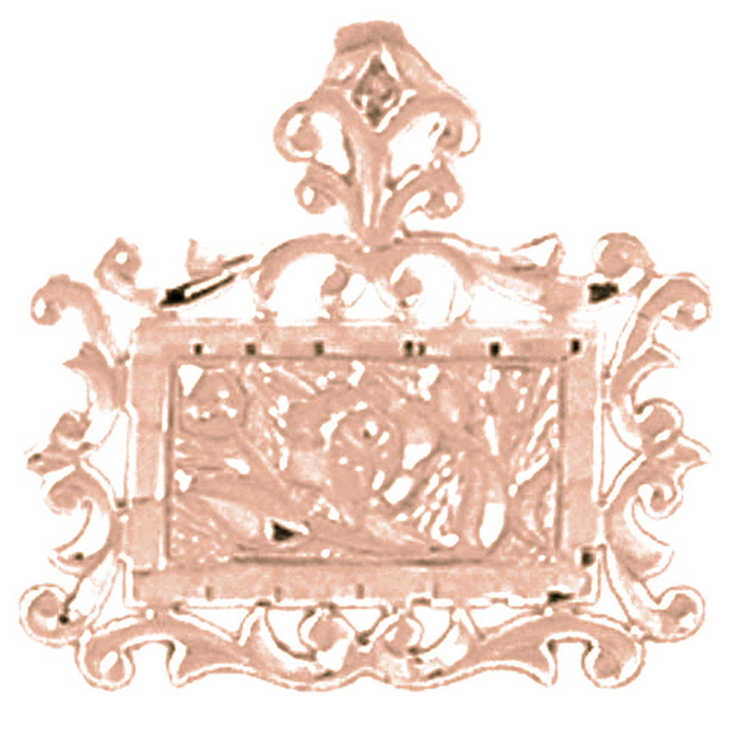 14K or 18K Gold Rose Flower Pendant