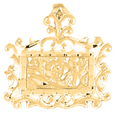 14K or 18K Gold Rose Flower Pendant