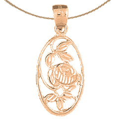 14K oder 18K Gold Rosenblütenanhänger