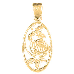 14K or 18K Gold Rose Flower Pendant