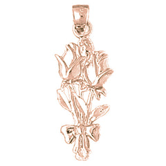 14K or 18K Gold Rose Flower Pendant