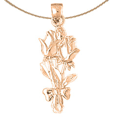 14K oder 18K Gold Rosenblütenanhänger