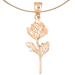 14K oder 18K Gold Rosenblütenanhänger