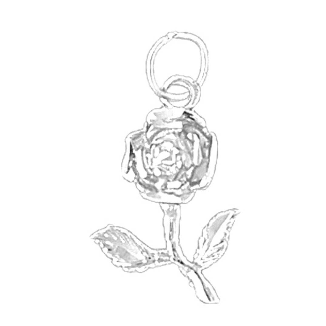 14K or 18K Gold Rose Flower Pendant
