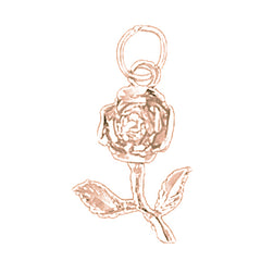 14K or 18K Gold Rose Flower Pendant