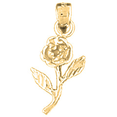 14K or 18K Gold Rose Flower Pendant