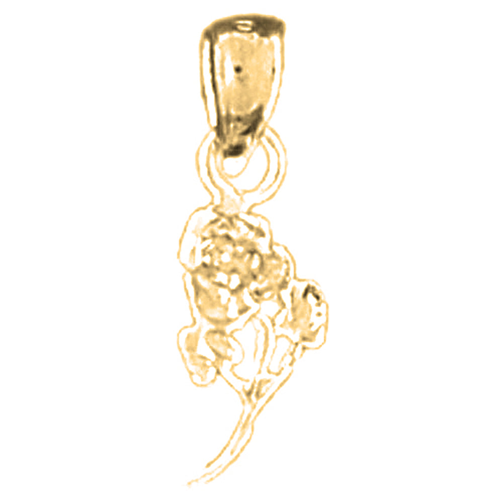 14K or 18K Gold Rose Flower Pendant