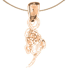 14K oder 18K Gold Rosenblütenanhänger