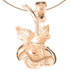 14K oder 18K Gold Rosenblütenanhänger