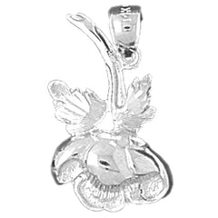 14K or 18K Gold Rose Flower Pendant