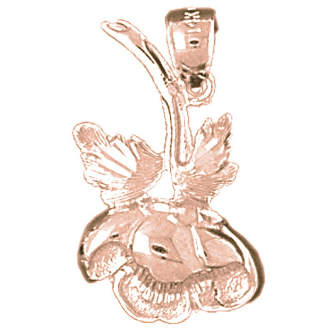 14K or 18K Gold Rose Flower Pendant