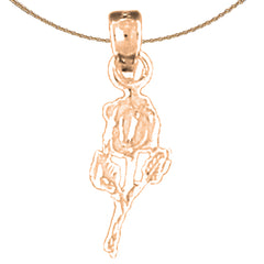 14K oder 18K Gold Rosenblütenanhänger
