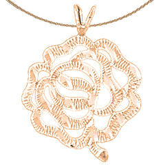 14K oder 18K Gold Rosenblütenanhänger