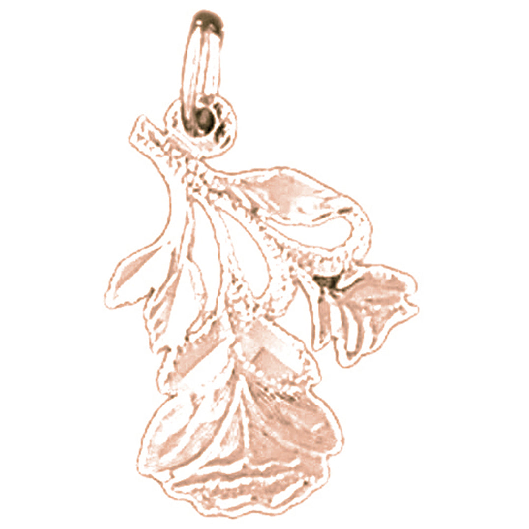 14K or 18K Gold Rose Flower Pendant