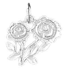 14K or 18K Gold Rose Flower Pendant