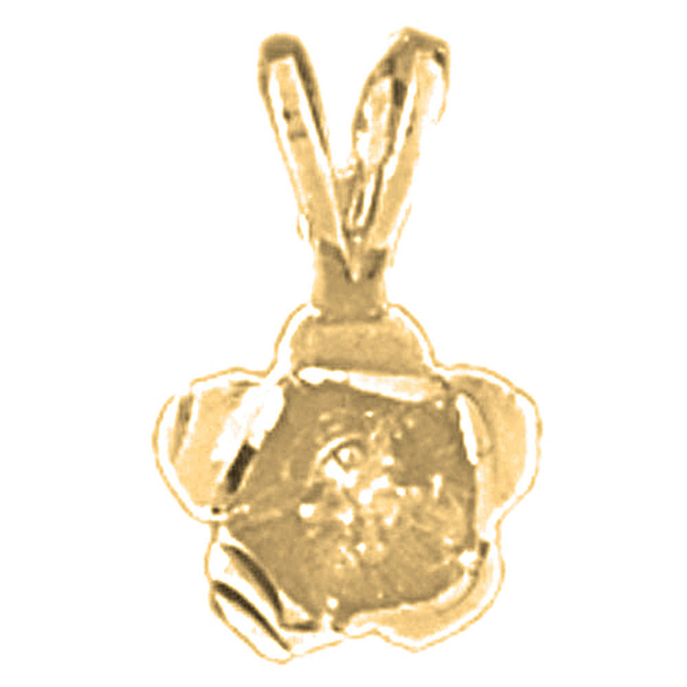 14K or 18K Gold Rose Flower Pendant