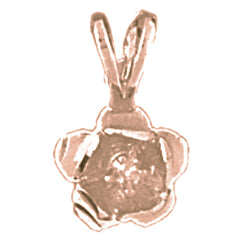 14K or 18K Gold Rose Flower Pendant