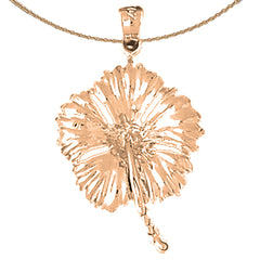 10K, 14K oder 18K Gold Hibiskusblütenanhänger