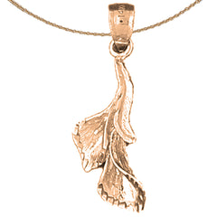 10K, 14K or 18K Gold 3D Lily Flower Pendant