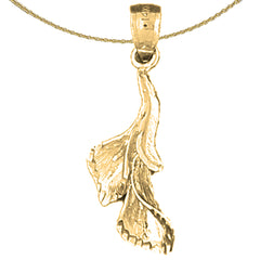 10K, 14K or 18K Gold 3D Lily Flower Pendant