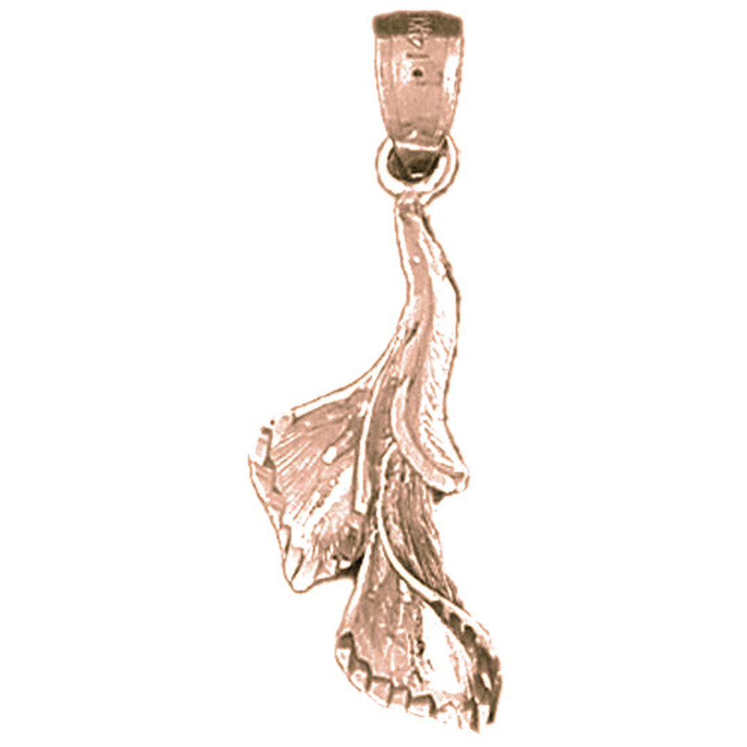 10K, 14K or 18K Gold 3D Lily Flower Pendant