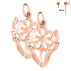 14K or 18K Gold Flower Earrings