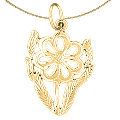 14K or 18K Gold Flower Pendant