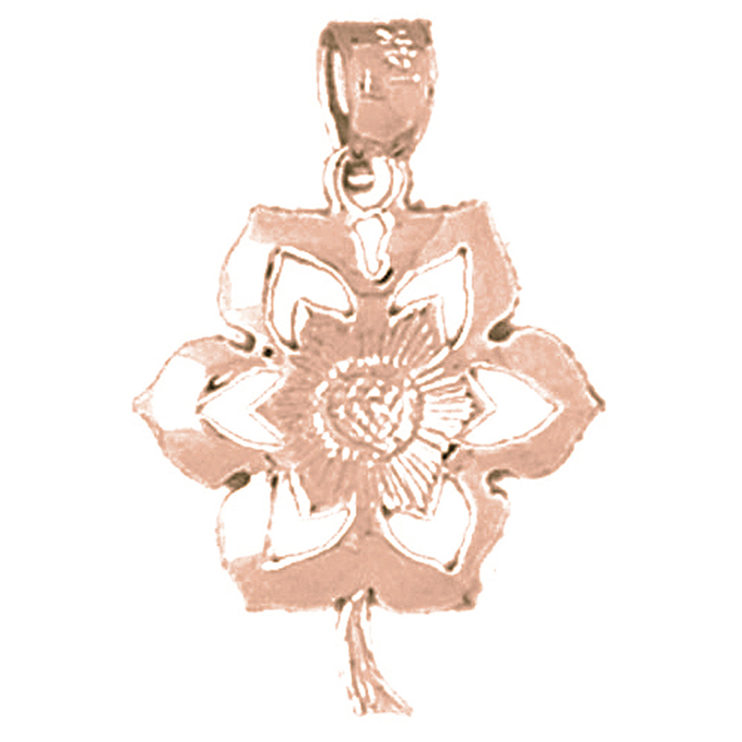 14K or 18K Gold Flower Pendant