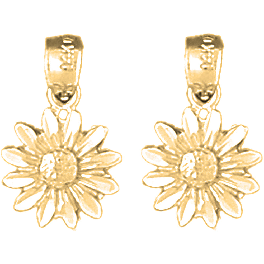 14K or 18K Gold 16mm Daisy Flower Earrings