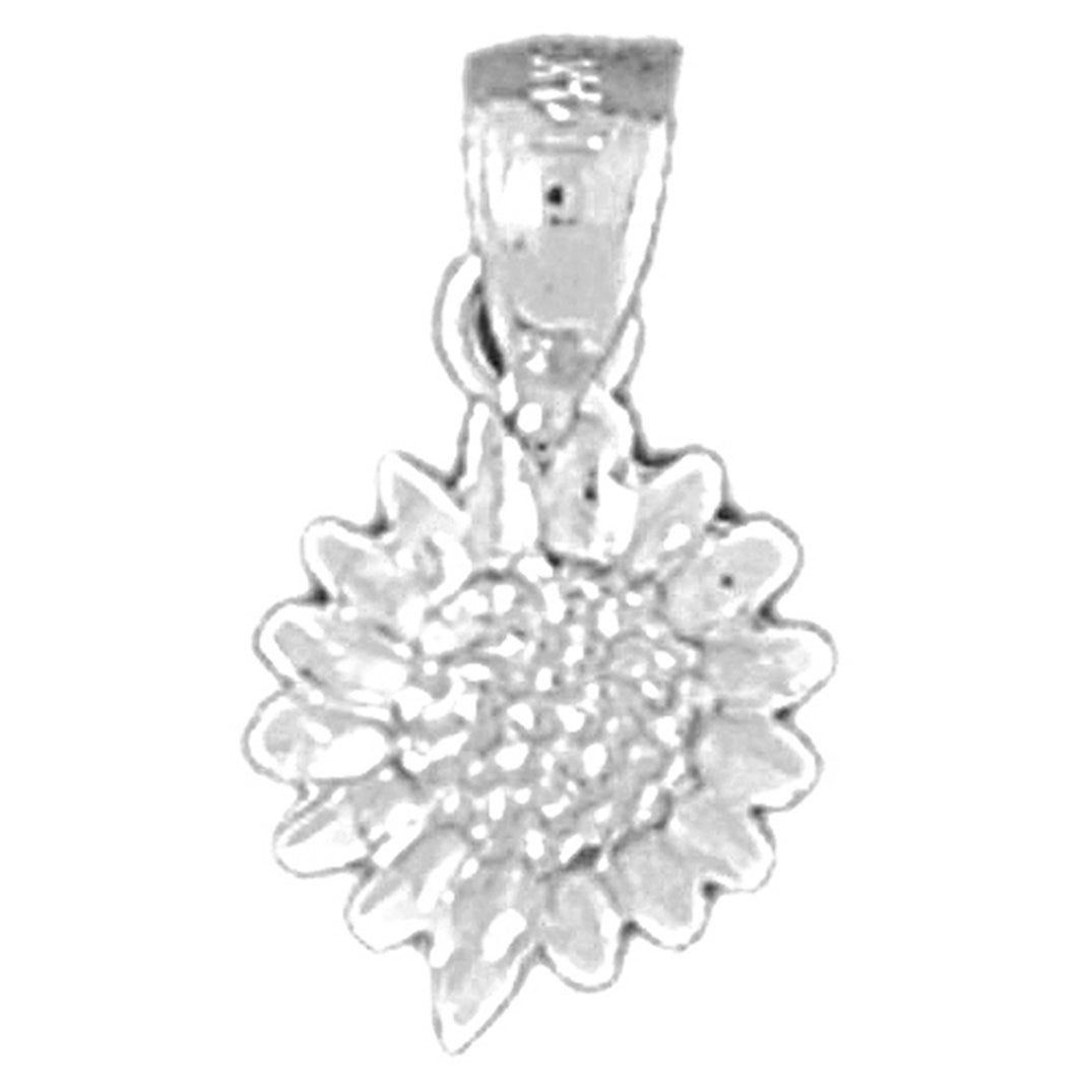 14K or 18K Gold Sunflower Pendant