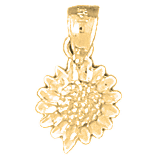 14K or 18K Gold Sunflower Pendant