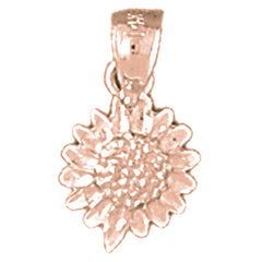 14K or 18K Gold Sunflower Pendant