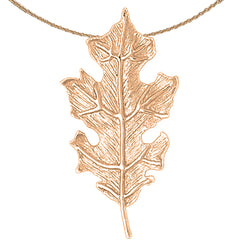 10K, 14K or 18K Gold Oak Leaf Pendant