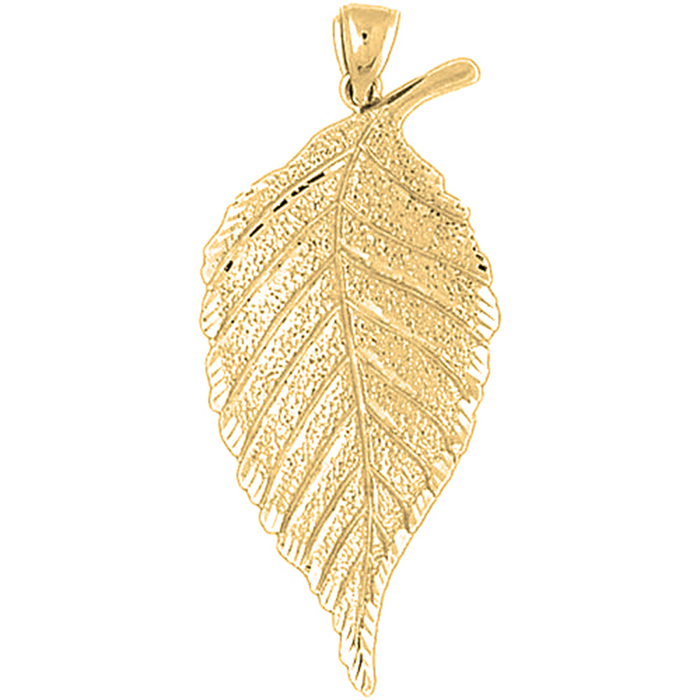 10K, 14K or 18K Gold Birch Leaf Pendant